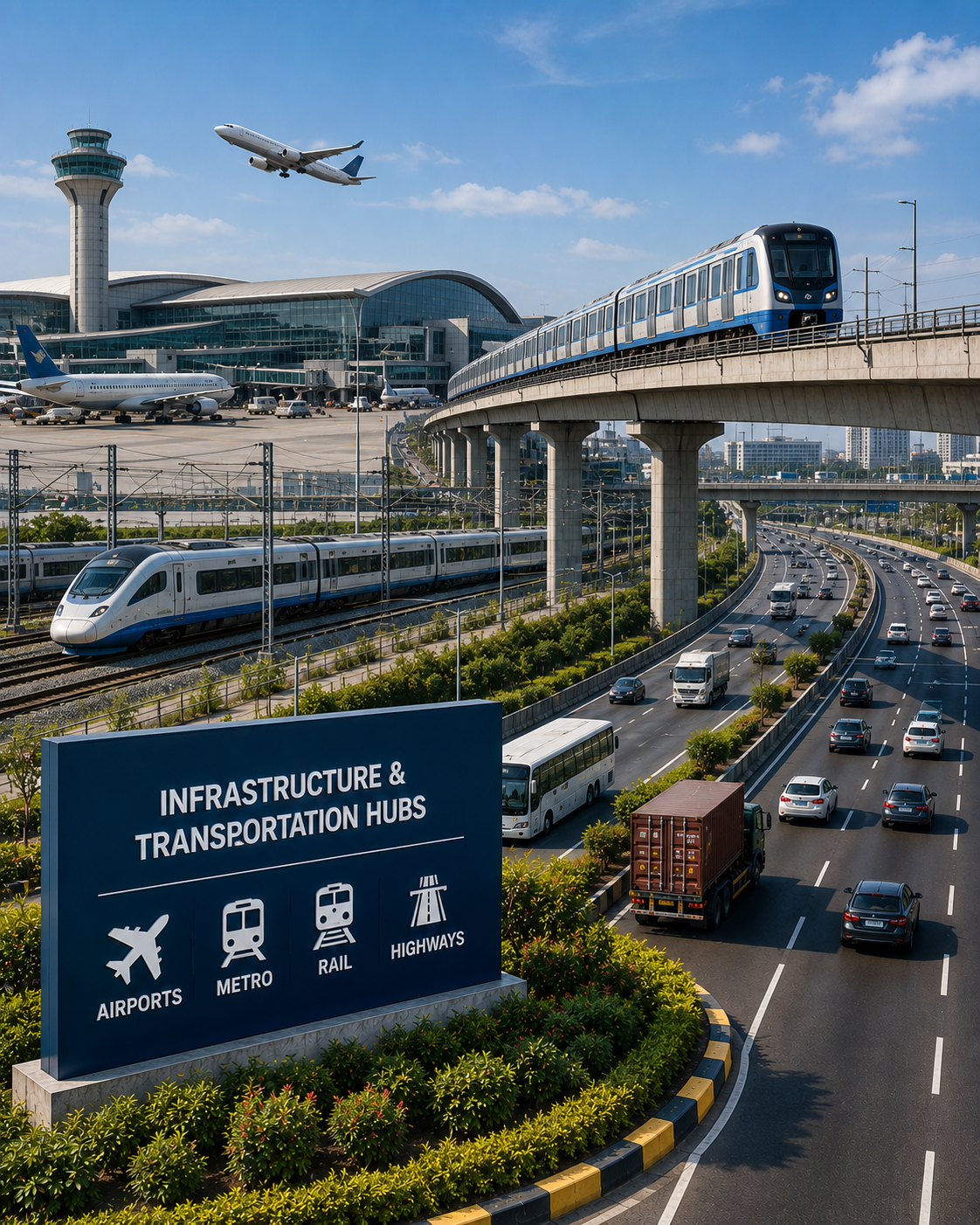 Infrastructure & Transportation Hubs (Airports, Metro, Rail, Highways)